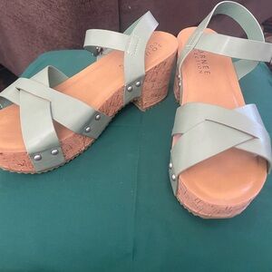 Journee Collection Sage Green Sandals